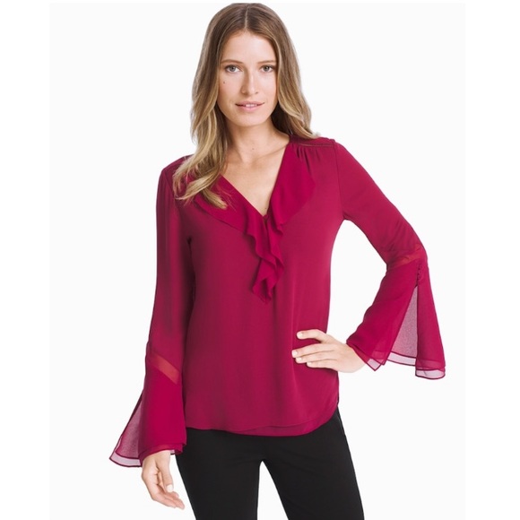 White House Black Market Tops - NWT WHBM Katherine Ruffle Blouse
